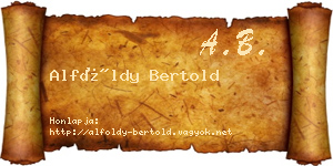 Alföldy Bertold névjegykártya